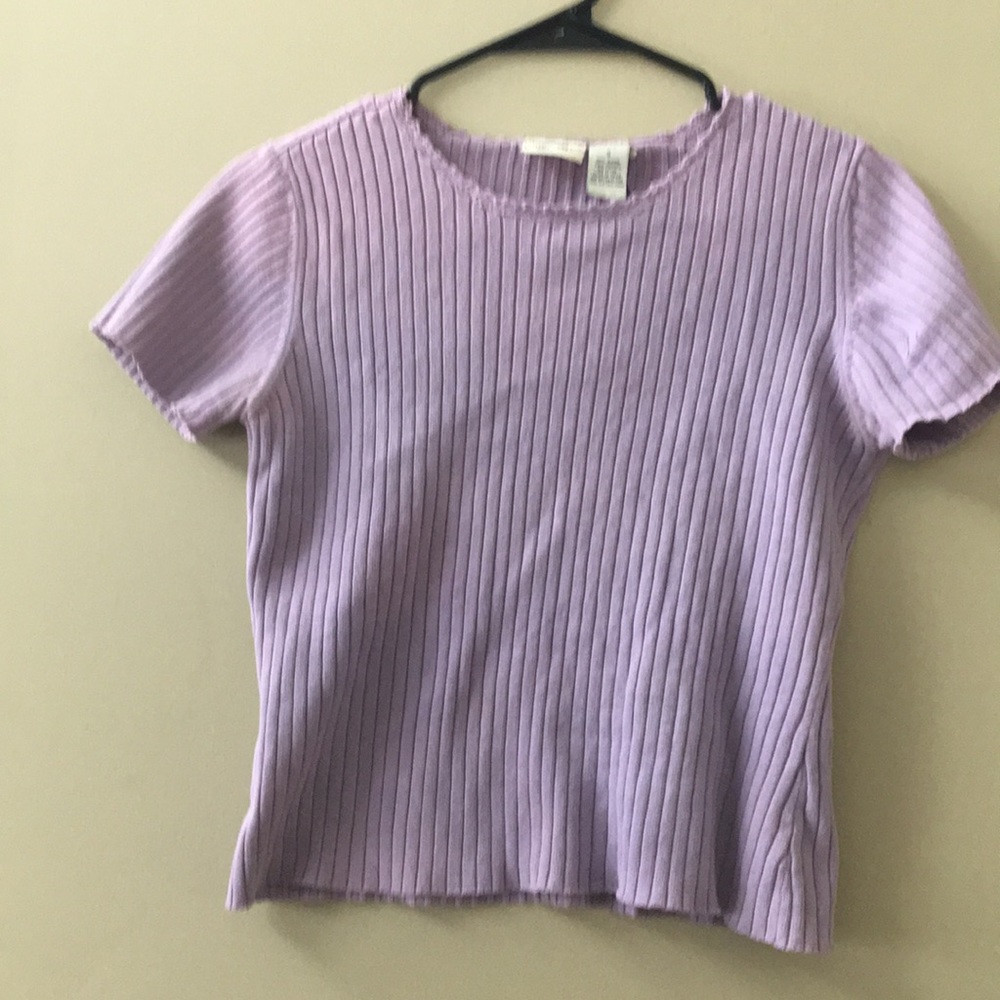 Purple crop top.